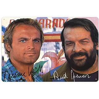 Bud Spencer & Terence Hill Tin Sign Autogramm 20 x 30 cm