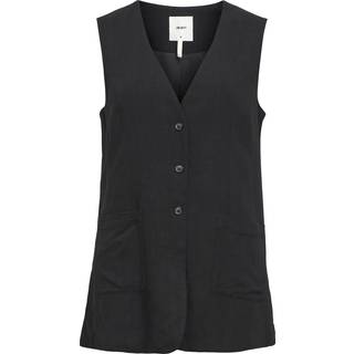 Objsanne Re Long Vest Div - Black - Object - Sort M
