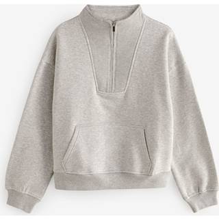 Next Grey Graphic Mod Zip Neck Sweat Top