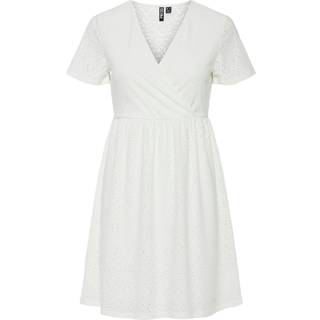 Pieces - Pcabby Brod Ang Ss Dress - 4640390 Cloud Dancer