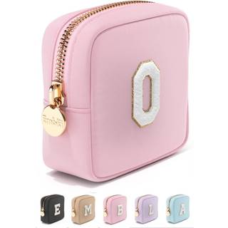 Preppy makeup taske rejser kosmetisk pose sød make -up case med personaliserede indledende piger lynlås pose pung kosmetik arrangør tote vandtæt