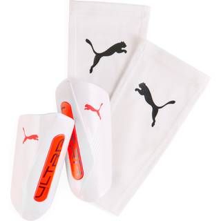 Puma ULTRA Twist Football Sleeve Shinguards, White, Size L, Accessories - Glowing Red - L
