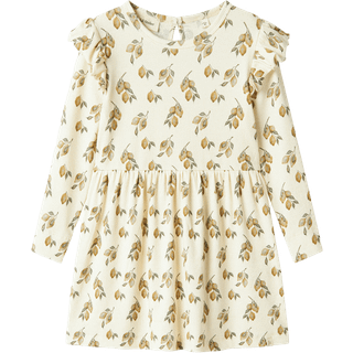 LIL ATELIER Rib Kjole Gavo Enk Turtledove Lemon