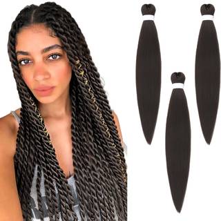 Forstrakt fletteh?r Lang fletning 26 tommer #4 farve 3 pakker fletning af h?rforl?ngelser Professionelle syntetiske fibre h?klede snoede fletning