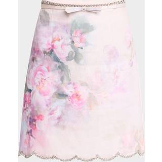 Zimmermann Crush floral linen miniskirt - pink - S