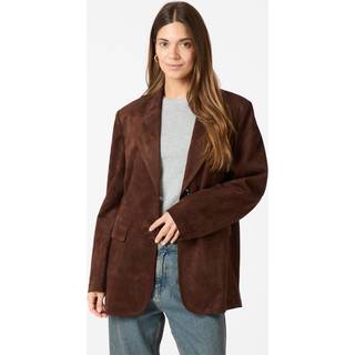 Namy Faux Suede Blazer, Brown, 38