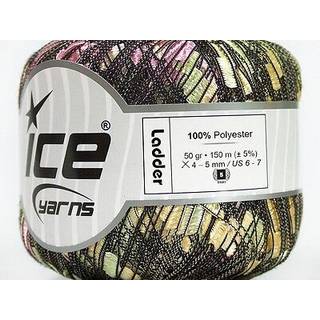 Engstigstiggarn - Pastelrosa Grøn gul 50 gram