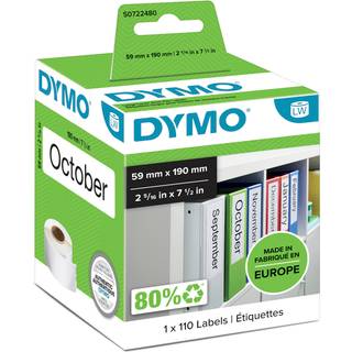 Dymo 99019 Brevordner etiket 59x190 mm hvide 110 stk. pr. rulle
