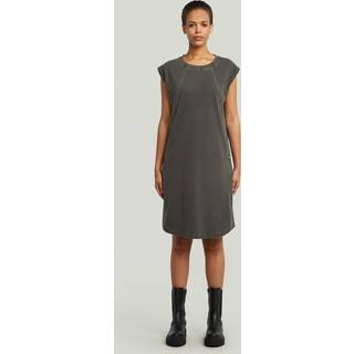 Seam Detail Overdyed Loose Dress - Grey - Women