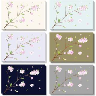 Bedste papirhilsener 120 Pack Cherry Blossom Note Cards med konvolutter - Tak bryllupsvirksomhed F?dselsdag All Occasion Spring Cards (6 Blomster