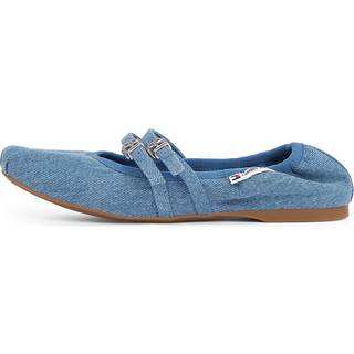 Double Strap Denim Ballerinas