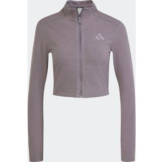 adidas adidas Grey Lounge Rib Zip Long Sleeve Jacket