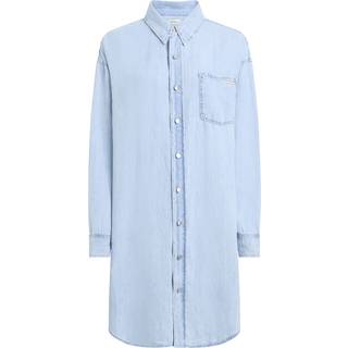 Relaxed Denim Shirt Dress - Denim - L