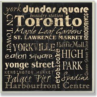 Stupell hjem d? Cor toronto landm?rker firkantet v?gplak 12 x 0,5 x 12 stolt fremstillet i USA