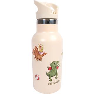 Filibabba Drikkeflaske I Rustfrit Stål - Dino Beach (1 stk)