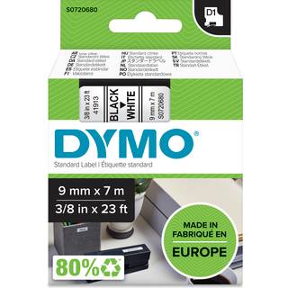 Dymo Standard D1 tape - 9 mm x 7 m - Sort på Hvid