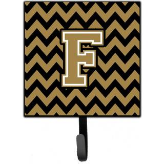 """" Caroline's Treasures Letter F Chevron Black and Gold Leash eller Key Holder CJ1050-FSH4 Lille multicolor """"