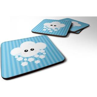 """" Caroline's Treasures Weather Snowing Face Foam Coaster Set på 4 3,5 multicolor """"