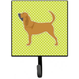 """" Caroline's Treasures Bloodhound Checkerboard Green Leash eller Key Holder BB3784SH4 Lille multicolor """"