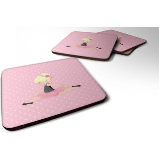 """" Caroline's Treasures Ballerina Blonde Jete Foam Coaster Set på 4 3,5 multicolor """"