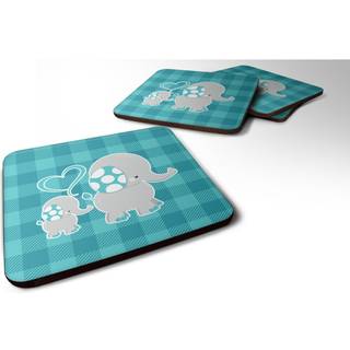"""" Caroline's Treasures Mommy & Baby Elephant Foam Coaster Set på 4 3,5 multicolor """"