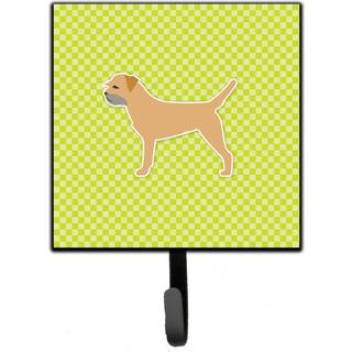 """" Caroline's Treasures Border Terrier Checkerboard Green Leash eller Key Holder BB3789SH4 Small Multicolor """"