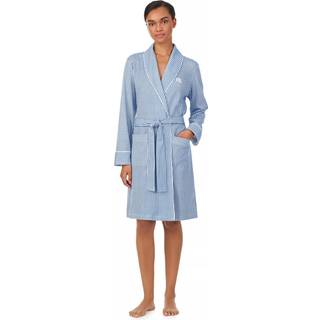 Short Shawl Collar Morgenkåbe, Blue Stripe, XL