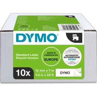 Dymo Tape D1 12 mm x 7 m Sort / Hvid (10)