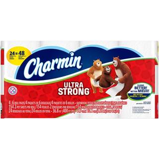 Charmin ultra st?rk toiletpapir dobbelt rulle 24 t?lling