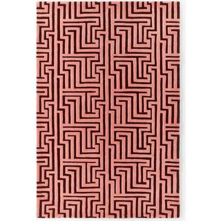 Håndtuftet uldtæppe Monty med forhøjet høj-lav struktur