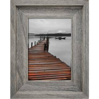 EoSGlac Rustic 5x7 Billeder Ramme Solid tr? med glasfrontv?gmontering eller bordplade Display Weathered Gray