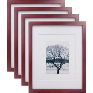 EGOFINE 11X14 Billedrammer 4 Pack Display Pictures 5x7/8x10 med Mat eller 11x14 uden m?tten lavet af massivt tr? d?kket af plexiglas til bordplad