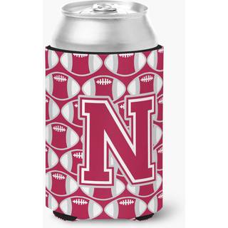 """" Caroline's Treasures CJ1065-NCC brev N Football Crimson Grey and White Can eller flaske Hugger Multicolor """"