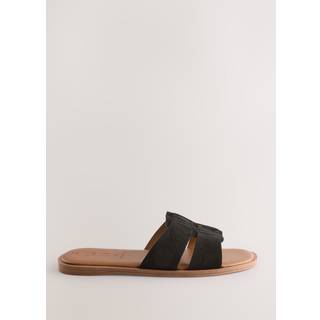 Next Black Suede Extra Wide Fit Forever Comfort Slot Mule Sandals