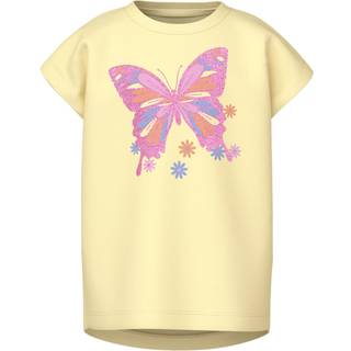 NAME IT Top Violet Pastel Yellow Butterfly