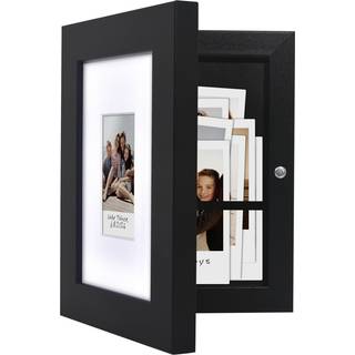 AmericanFlat 4x6 -billedramme med opbevaring - Brug som 2x3 ramme til ?jeblikkelige fotos - hurtig skiftopbevaringsramme holder op til 40 fotos -