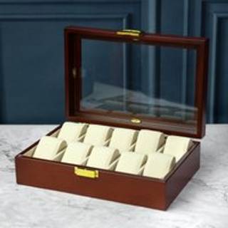 Walnut Finish Ten Watch Box - A19166