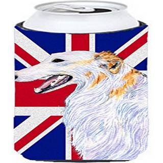 Caroline's Treasures SS4917TBC Borzoi med engelsk Union Jack British Flag Tall Boy Hugger kan k?ligere ?rme Hugger Machine Washable Drink Sleeve