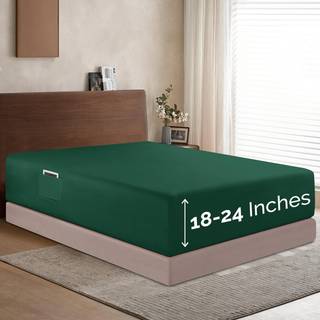 Elegant komfort 1500 Premium Hotel Quality 18-24 tommer dyb - Ekstra dyb lomme Enkelt monteret ark til høj madras luksus og blødeste smart lomme