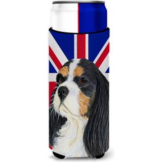 Caroline's Treasures LH9476MUK Cavalier Spaniel med engelsk Union Jack British Flag Ultra Hugger til slanke dåser kan køligere ærme Hugger Machin