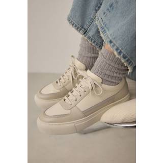 Next Chunky lædersneakers med paneldetaljer og snørebånd