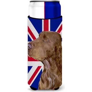Caroline's Treasures SS4967MUK Field Spaniel med engelsk Union Jack British Flag Ultra Hugger til slanke d?ser kan k?ligere ?rme Hugger Machine W