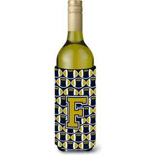 Brev F fodboldblå ??og guld vinflaske drikkevarer isolator hugger CJ1074-flitch