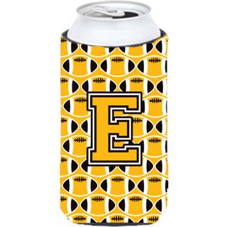 """" Brev E fodbold sort gammel guld og hvid høj dreng drikkevarer isolator hugger cj1080-etbc """"