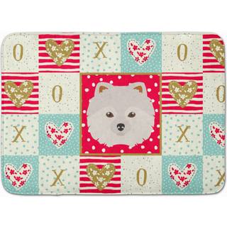 """" Caroline's Treasures Japanese Spitz Love Machine Washable Memory Foam Mat Doormats Multicolor """"