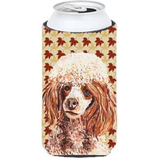 R?d miniature Poodle Fall efterlader Tall Boy Beverage Isulator Hugger SC9675TBC