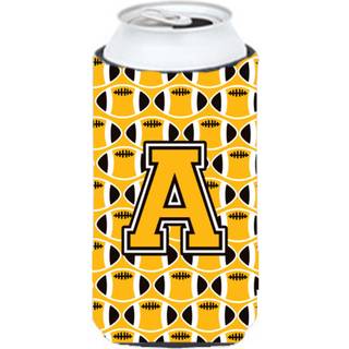 """" Brev en fodbold sort gammel guld og hvid høj dreng drikkevarer isolator hugger cj1080-atbc """"