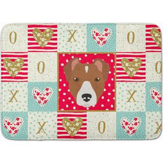 """" Caroline's Treasures Rat Terrier Love Machine Washable Memory Foam Mat Doormats Multicolor """"