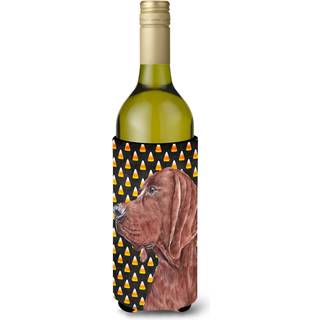 Redbone Coonhound Candy Corn Halloween Wine Bottle Beverage Isulator Hugger SC9659Literk