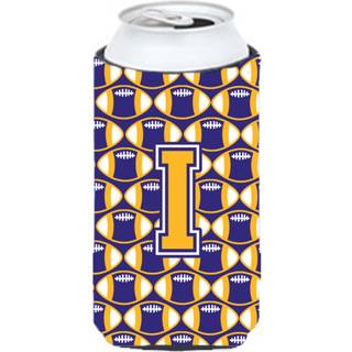 Brev I Fodbold Purple og Gold Tall Boy Beverage Isulator Hugger CJ1064-ITBC